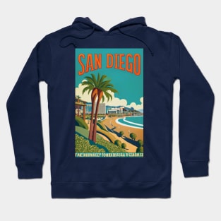 A Vintage Travel Art of San Diego - California - US Hoodie